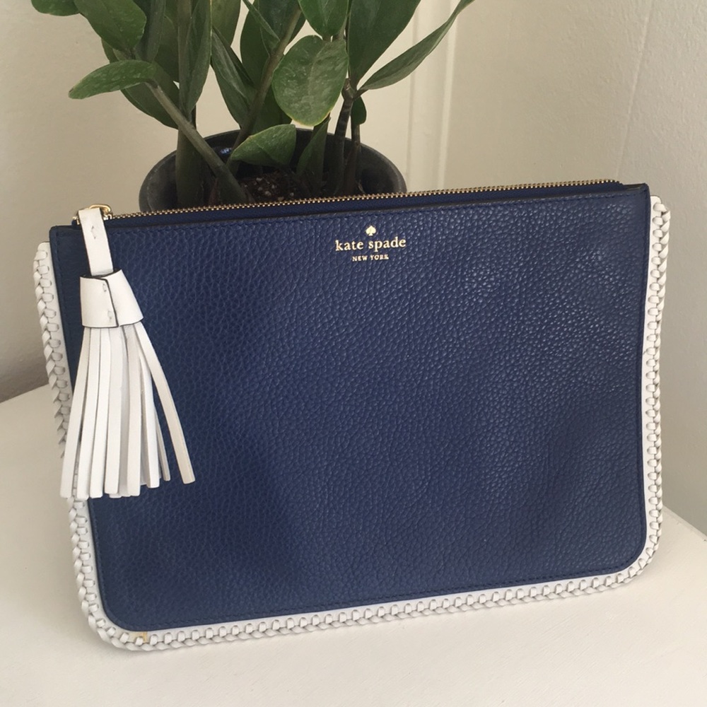 Kate Spade Blue & White Gia Clutch
